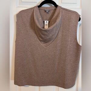 Talbots Taupe Cowl Neck Sleeveless Top